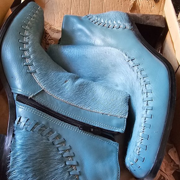 BRUNO VALENTI LEATHER AND SUDE BOOTS - Picture 1 of 3